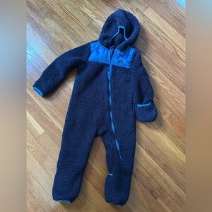 Snozu Kids Footed Onesie in Black and Blue